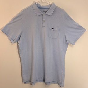 Vineyard Vines men’s striped light blue polo